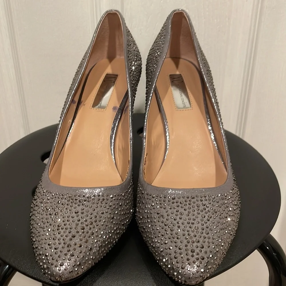 INC International Concepts Sparkling Silver Rhinestone Pointed Toe Heels
